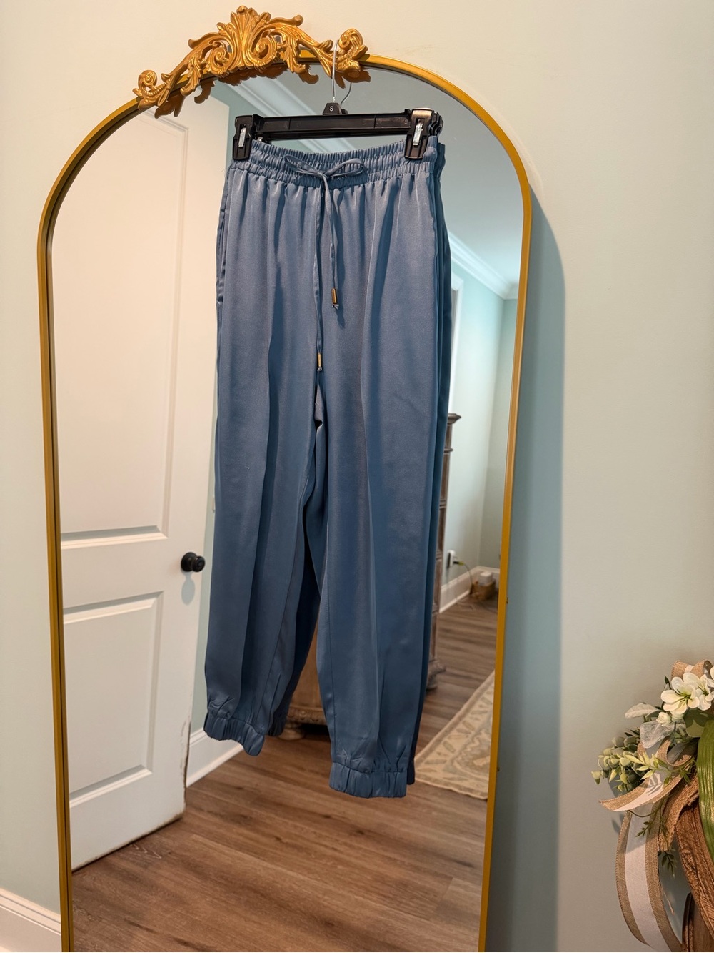 bishop + young Steel Blue Drawstring Ankle Joggers